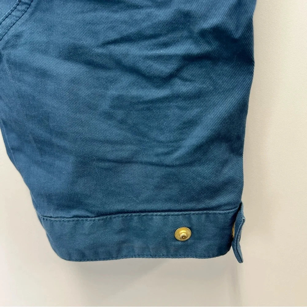 Anthropologie High Waist Tie Belt Utility Pants Size 0 Turquoise Cropped